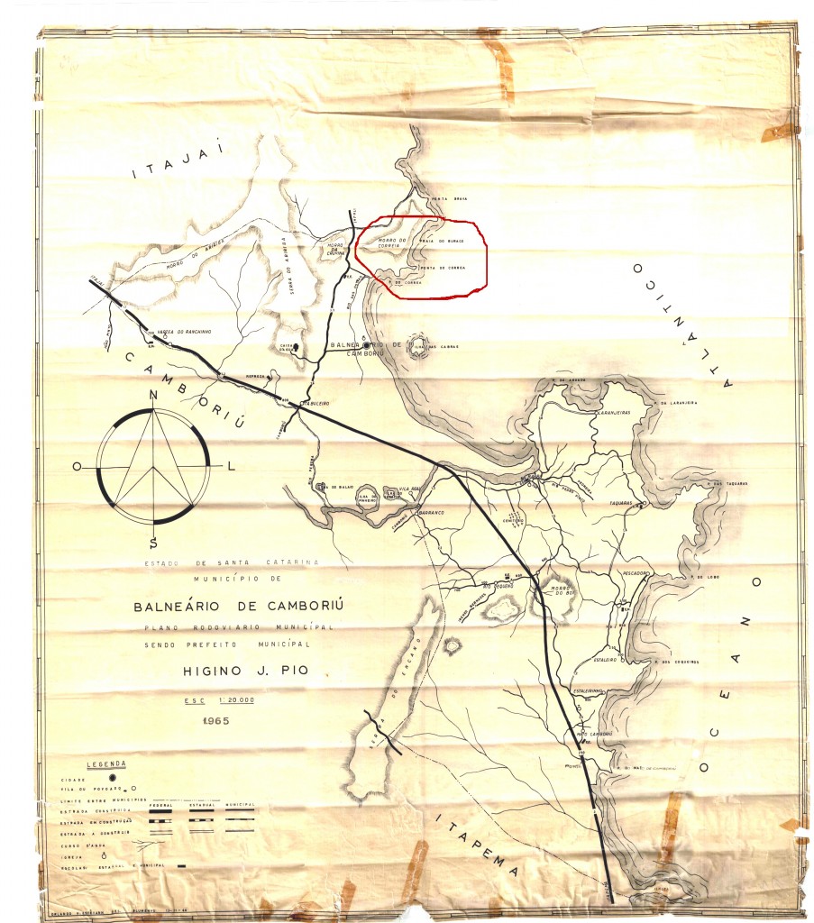 Mapa de Balneário Camboriú de 1967