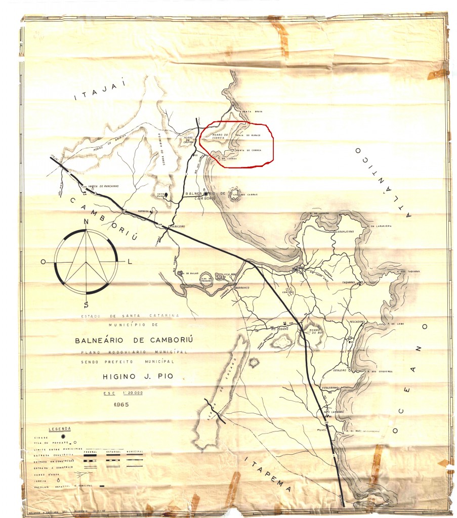 Mapa de Balneário Camboriú de 1967